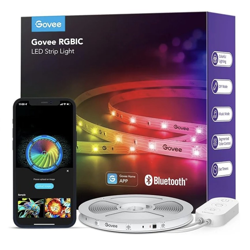 Govee RGBIC LED Strip Lights, 32.8ft Smart LED Lights for Bedroom, Bluetooth App Control, DIY Multicolor Lighting, Music Sync & 64+ Preset Scenes image 0