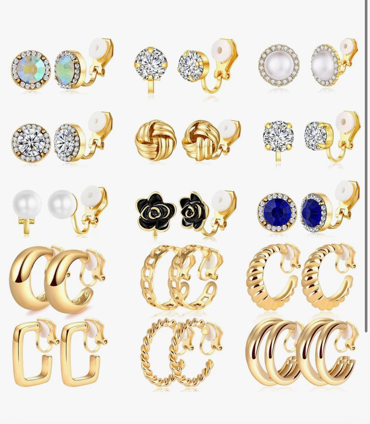 SONNYX 15 Pairs Clip On Earrings for Women image 0