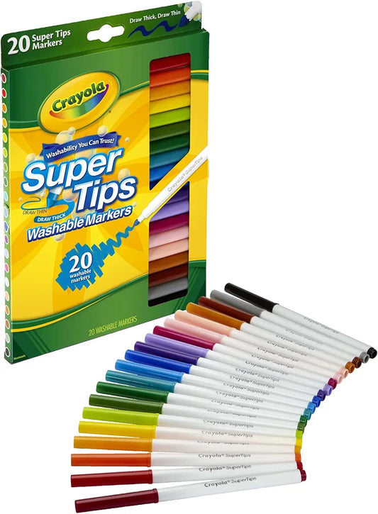 Crayola® Washable Markers, Super Tip, Assorted Colors, Box Of 20 | Pakistan image 1