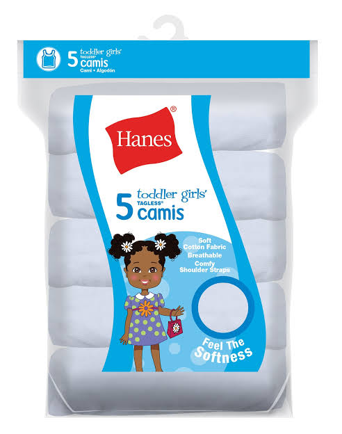 Hanes Toddler Girls' Knit Cami, White, 5-Pack (4/5 Years) | Pakistan image 0