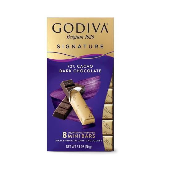 Godiva Signature - Mini Chocolate Bars - 72% Cacao Dark Chocolate image