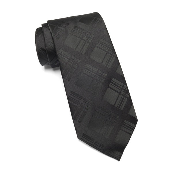 Calvin Klein - Tonal Plaid Tie, Black