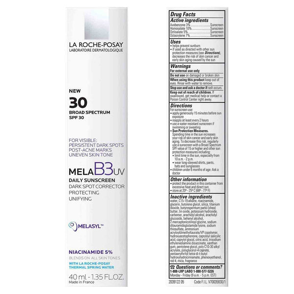 La Roche-Posay - Mela B3 UV Daily Moisturizer SPF 30 With Melasyl + Niacinamide, 40ml