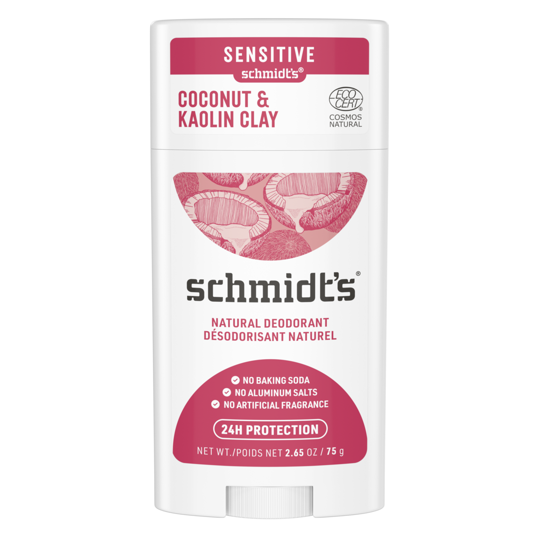 Schmidt's - Natural Deodorant, Sensitive, Coconut & Kaolin Clay image 0
