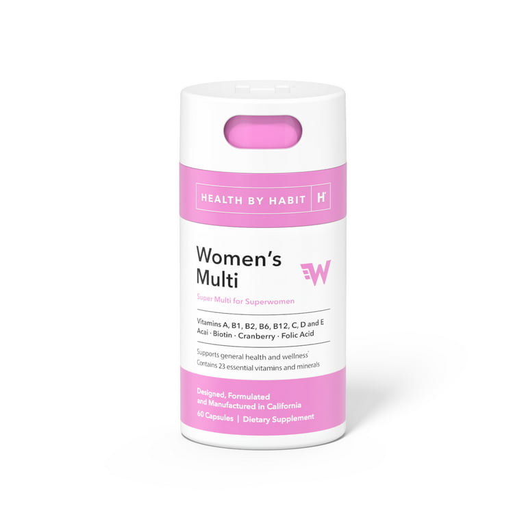 Health By Habit Multi Vitamin for Women, Vitamin Blend, Acai, Biotin, 60 Capsules image 0