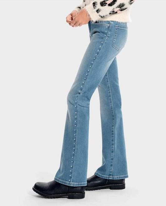 The Children's Place - Girls Studded Flare Jeans, Blue