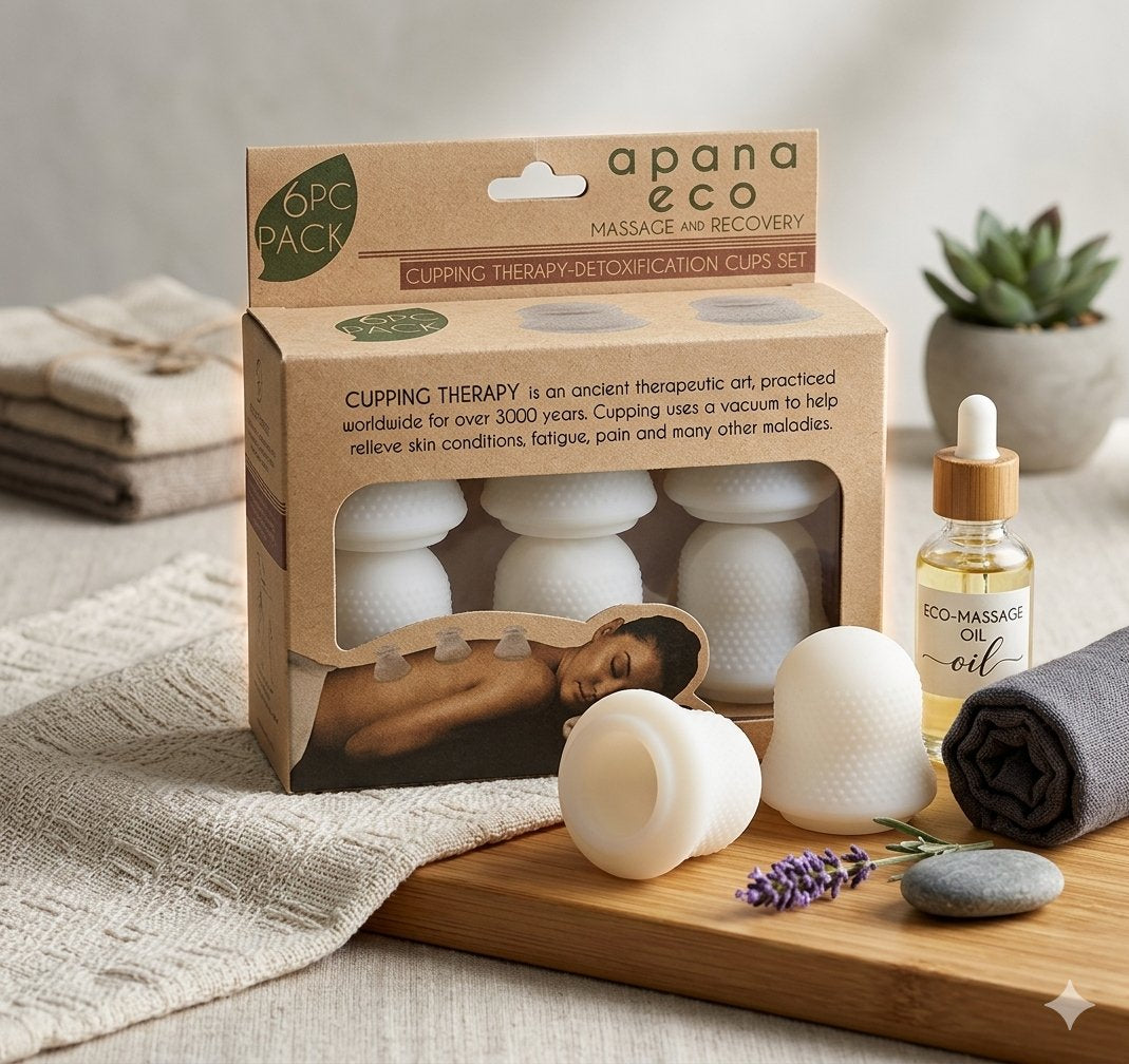 Apana Eco - 6-Piece Cupping Therapy and Detoxification Cup Set
