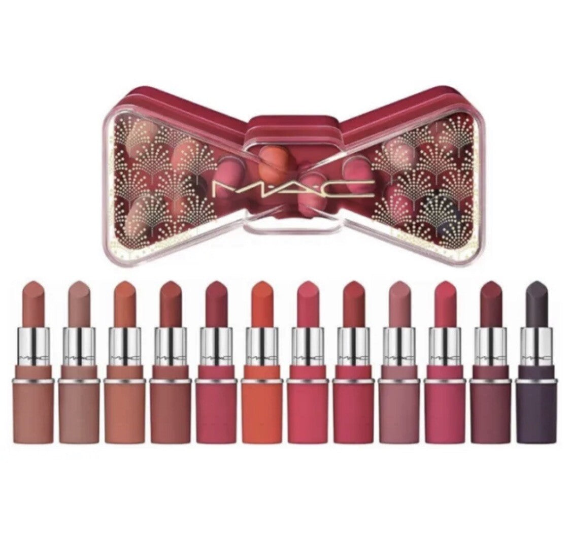 MAC - Celebrate In Colour Powder Kiss Lip Lipstick Vault x 12 Holiday Gift Set