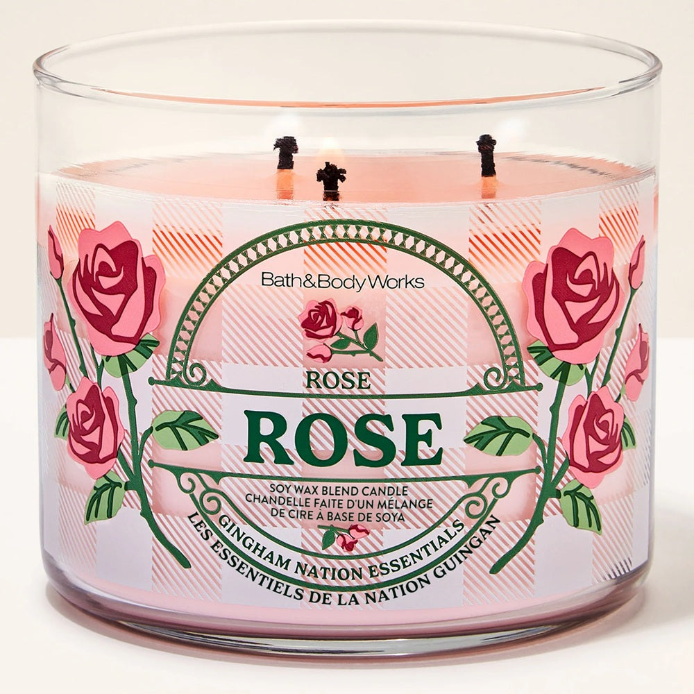 Bath & Body Works - Rose 3-Wick Candle