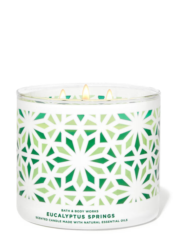 Bath & Body Works - Eucalyptus Springs -3 Wick Candle image 0