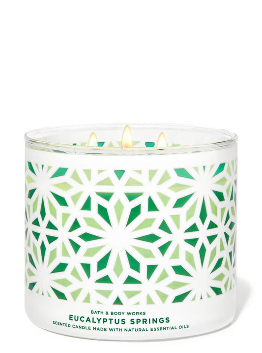 Bath & Body Works - Eucalyptus Springs -3 Wick Candle image 0