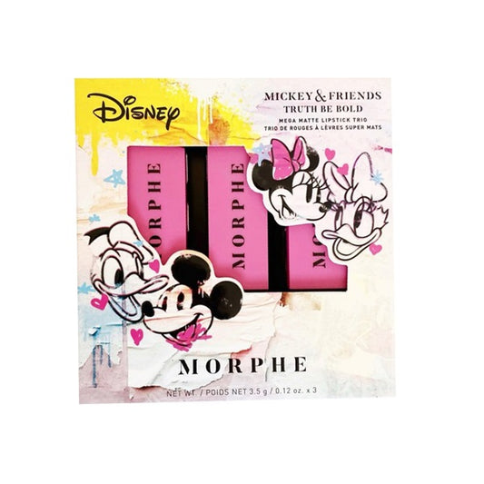 Morphe Disney Mickey & Friends pink mega matte lipstick trio in decorative packaging