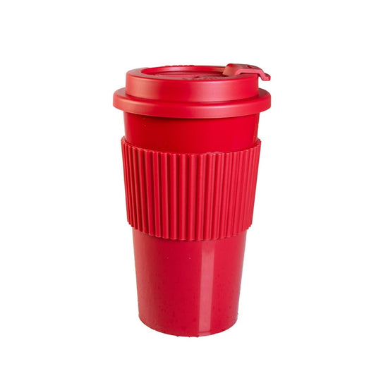 Mainstays 18oz Plastic To Go Coffee Tumbler, Red image 0