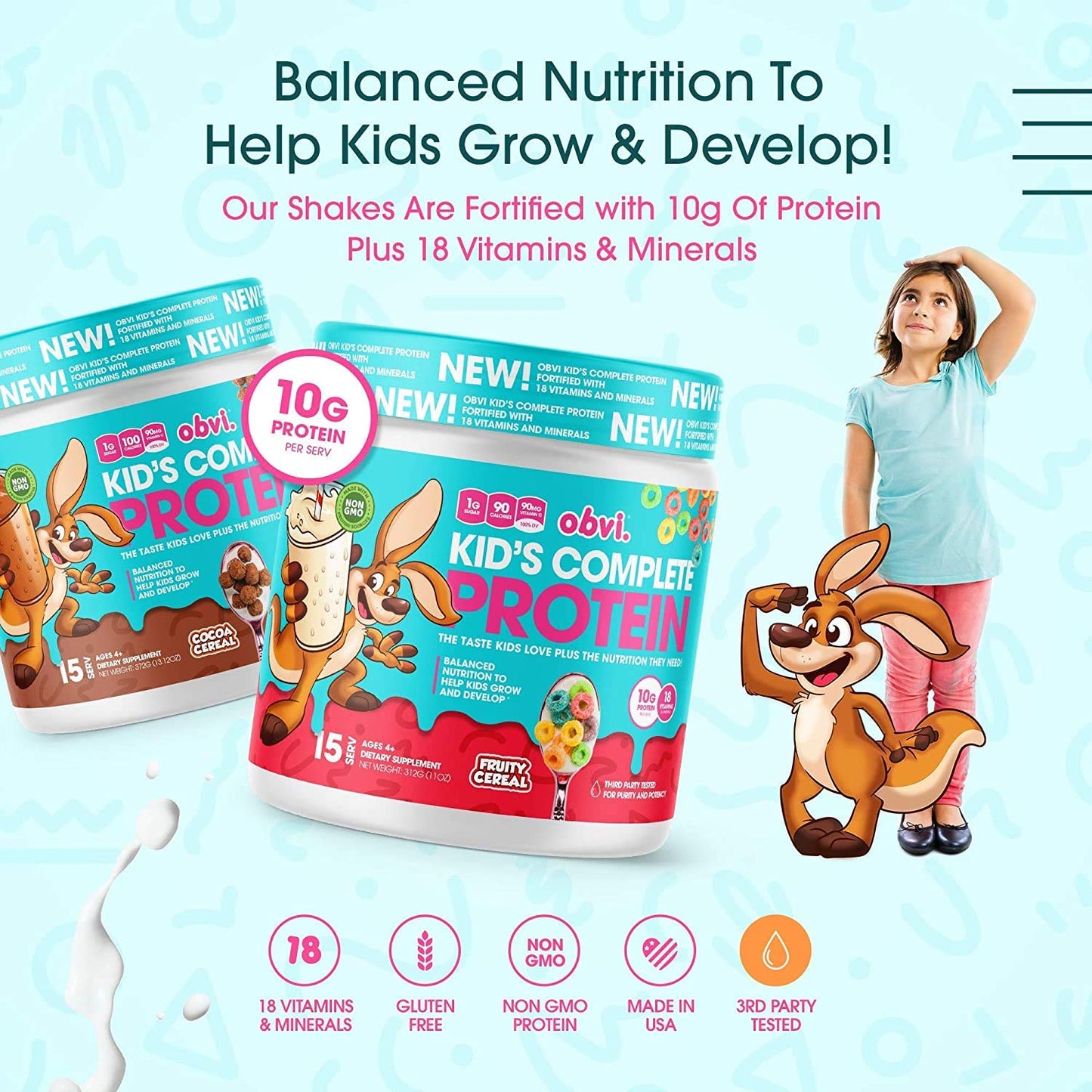 Obvi - Kid's Complete Protein - Cookie Cereal - 309gms image 3