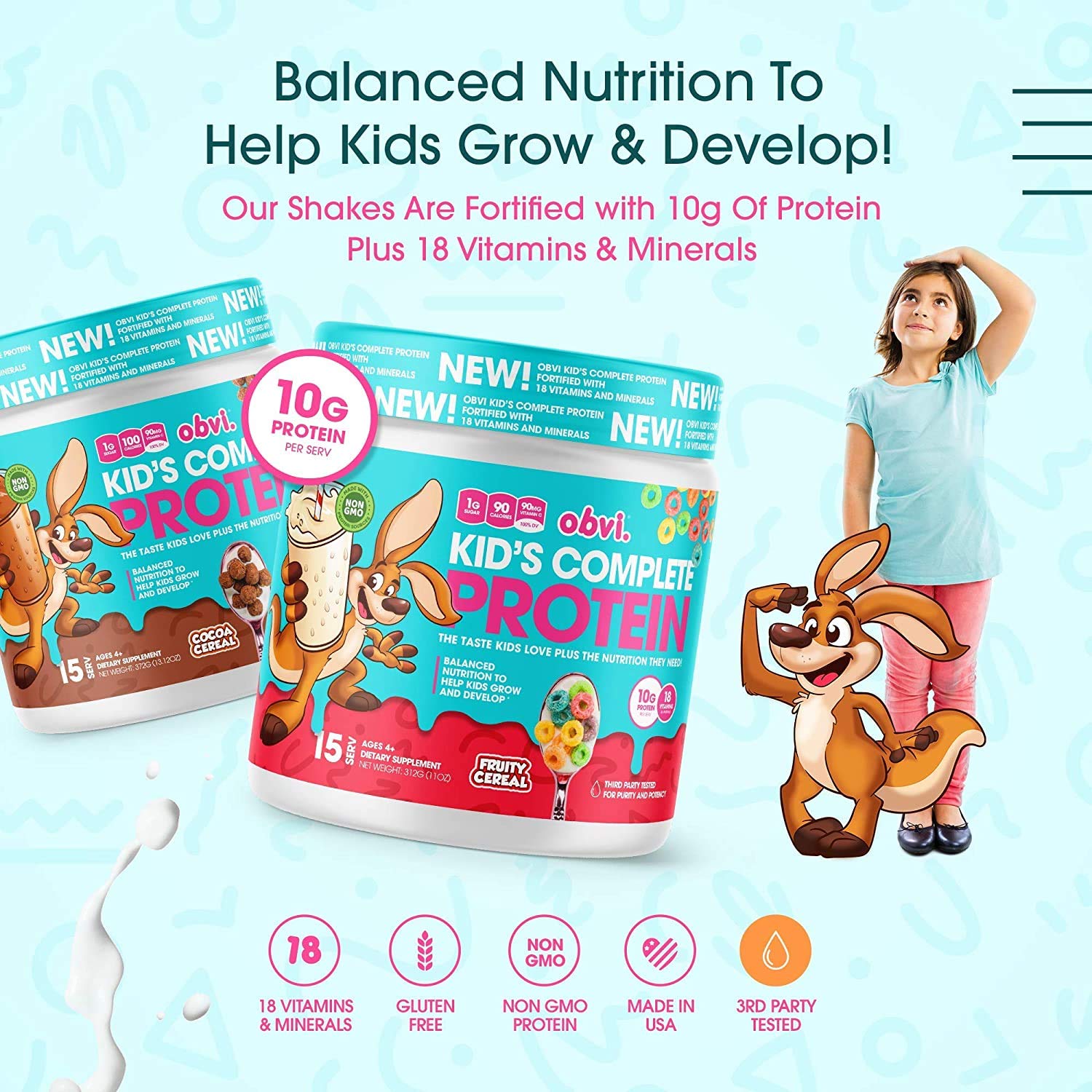 Obvi - Kid's Complete Protein - Cookie Cereal - 309gms image 3