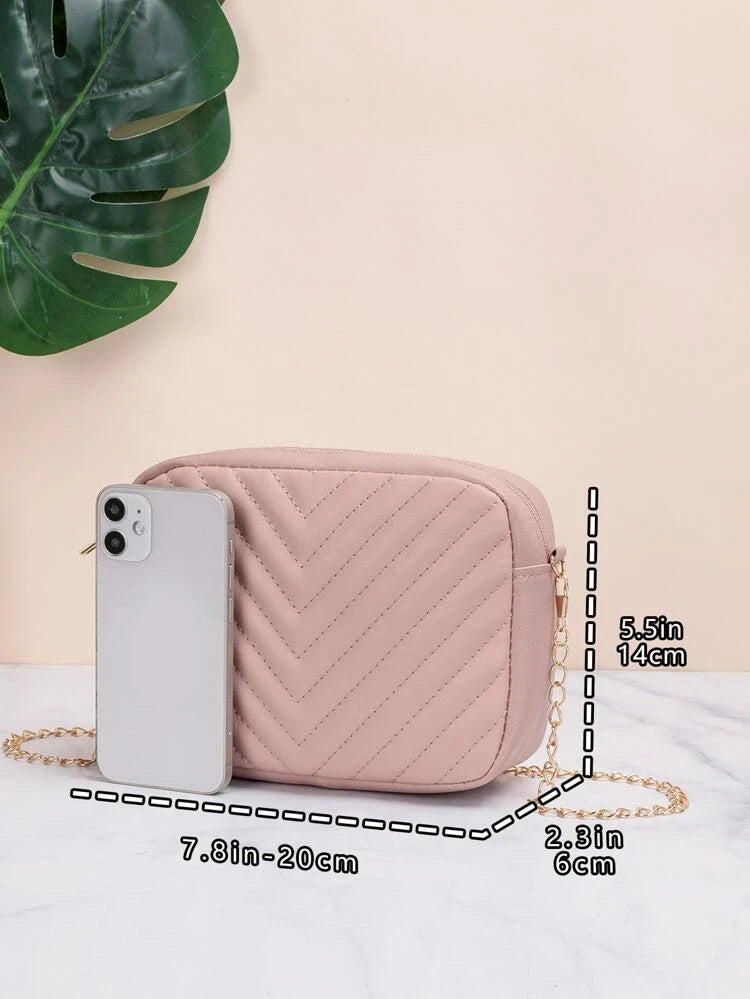 Shein - Mini Chevron Embossed Crossbody Chain Bag image 2