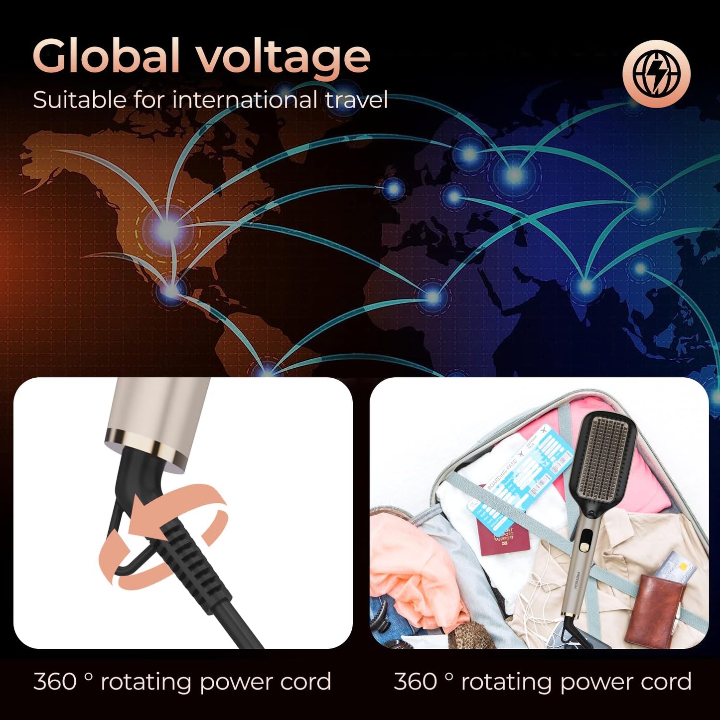 PRITECH - Hair Straightening Brush Ionic image 4