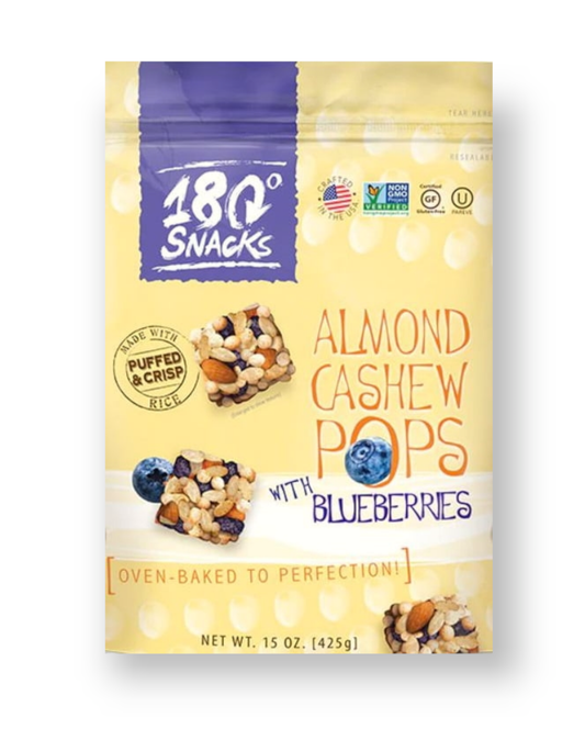 180 Snacks - Almond Cashew Pops With Blueberries image 0