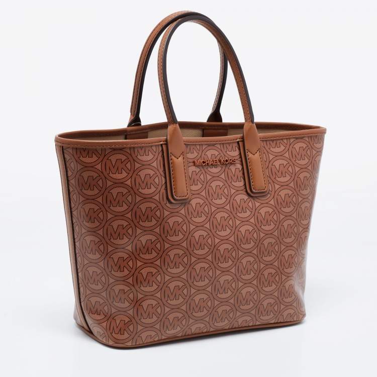 Michael Kors Brown Signature Coated Canvas and Leather Jodie Tote image 1