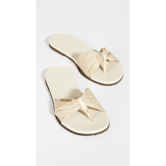 Havaianas Womens You St. Tropez Shine Logo Flip-Flops - US11 image 1