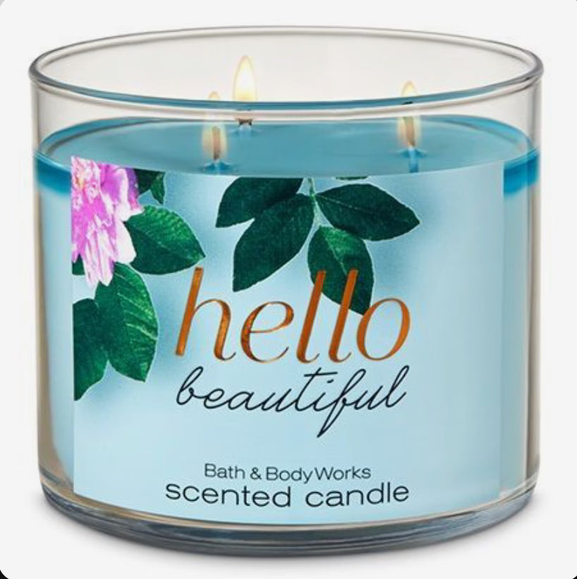 Bath and Body Works - Hello Beautiful 3 wick candle image 0