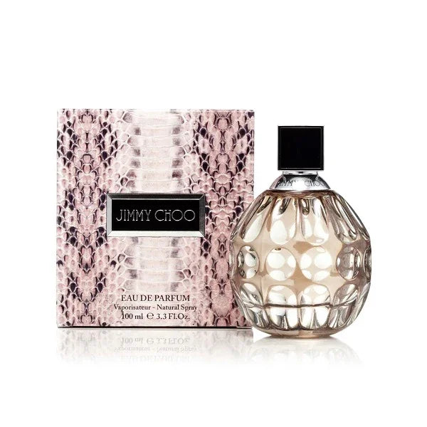 Women's perfume 100ml with textured glass bottle and snakeskin pattern box