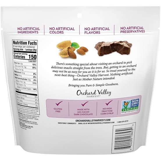 Orchard Valley Harvest - Dark Chocolate Almonds - 15 Pack image 1