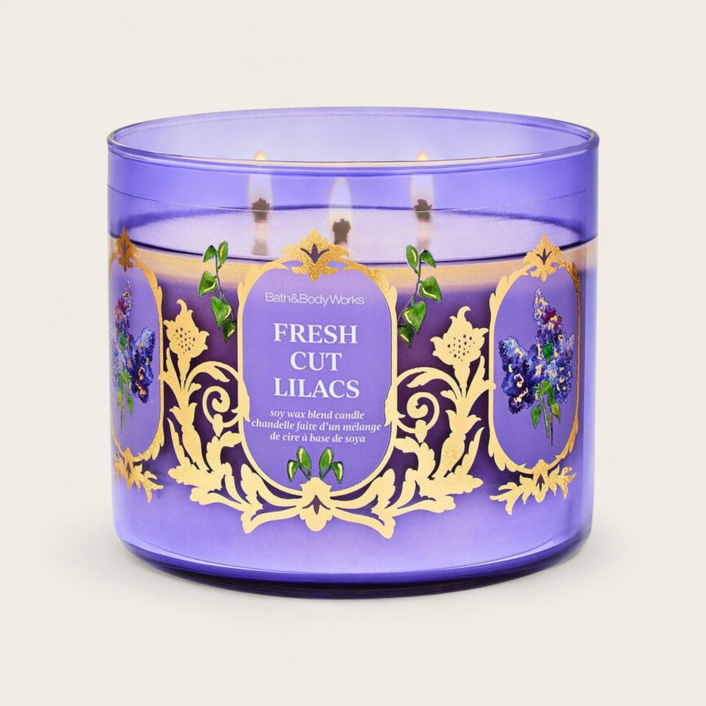 Bath & Body Works - 3-Wick Candle - Fresh Cut Lilacs image 0