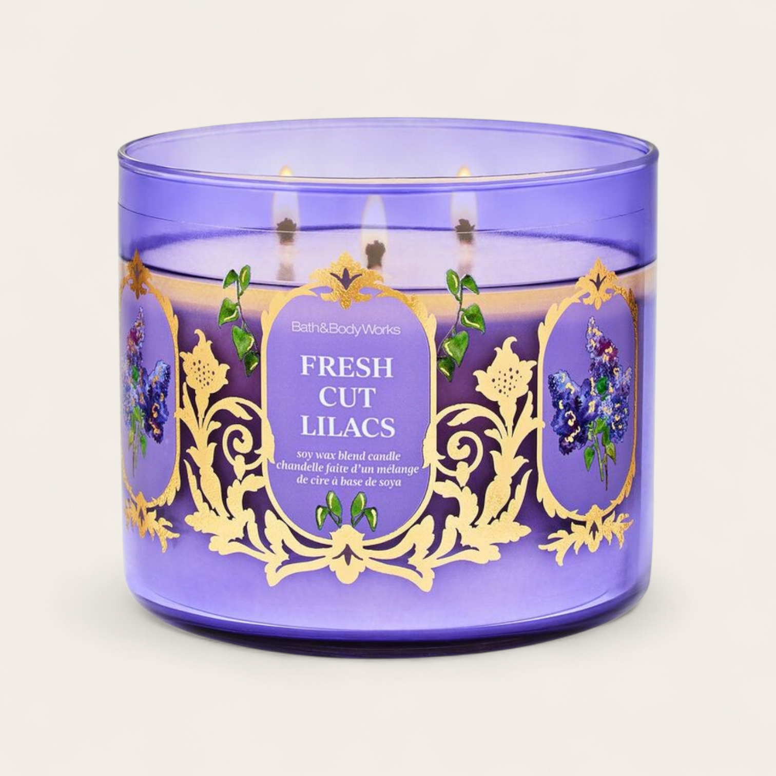 Bath & Body Works - 3-Wick Candle - Fresh Cut Lilacs image 0