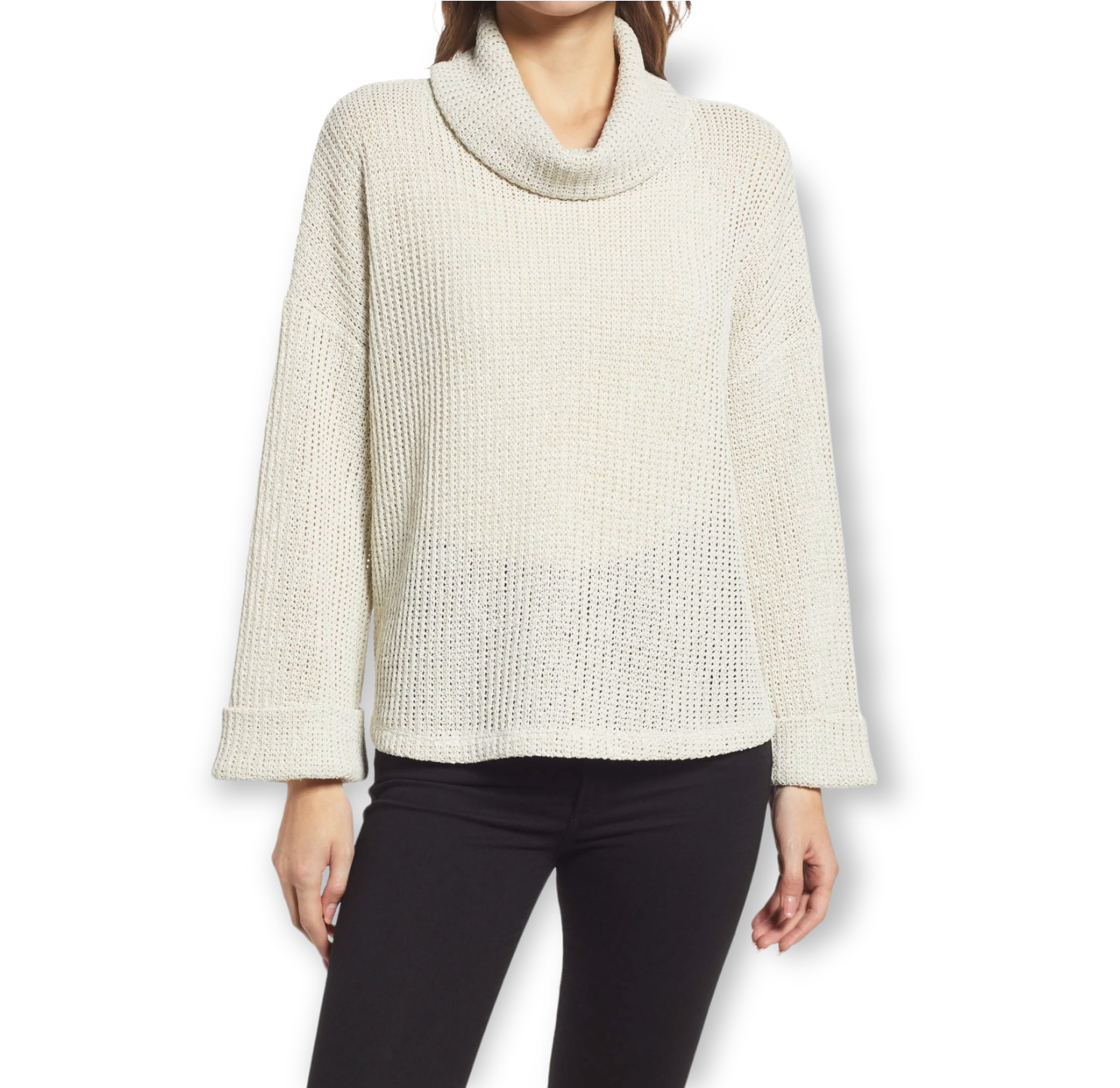 Gibsonlook - Flare Sleeve Cowl Neck Sweater - Small image