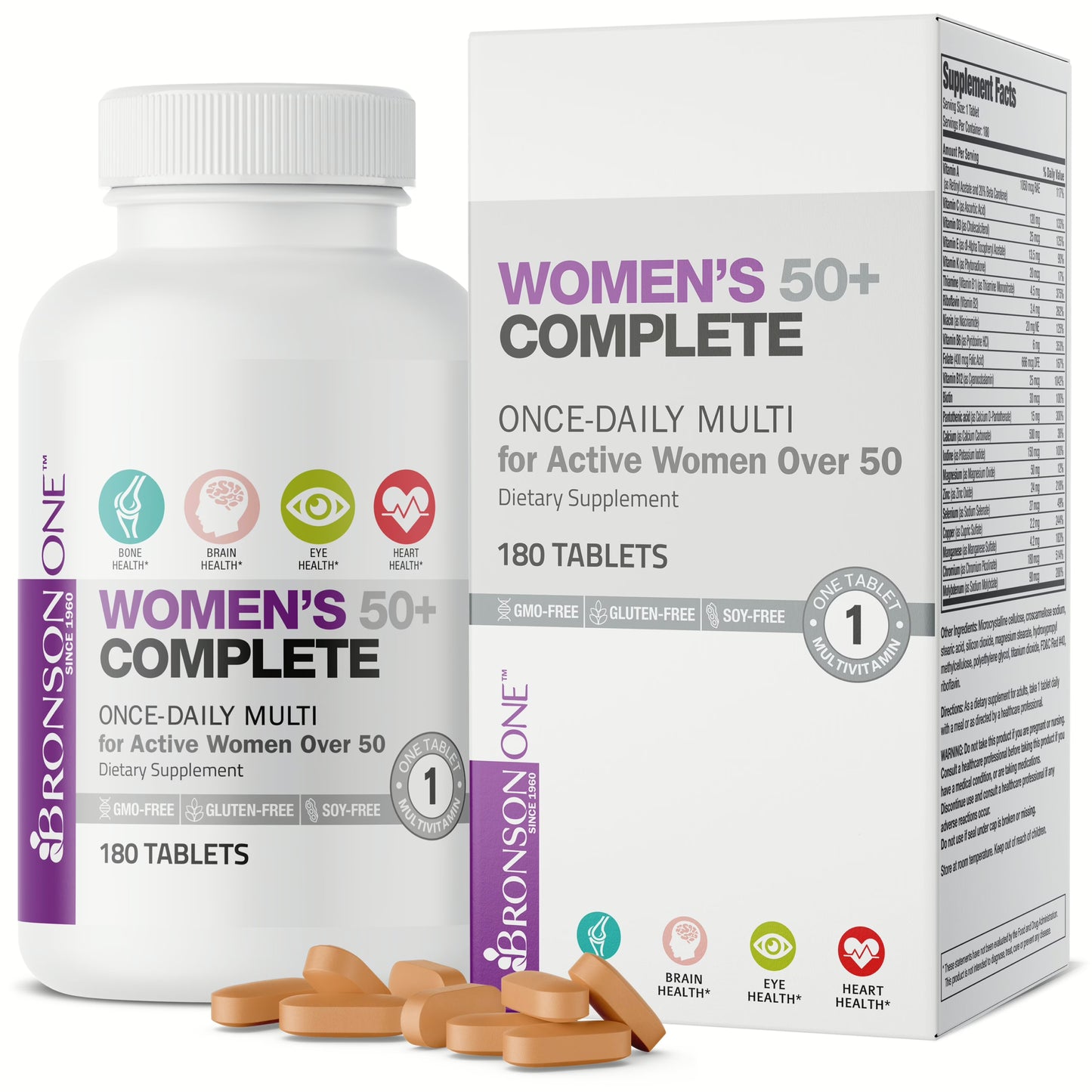 Bronson ONE™ Women’s 50+ Complete Once-Daily Multivitamin (EXP - 08/24) image 2