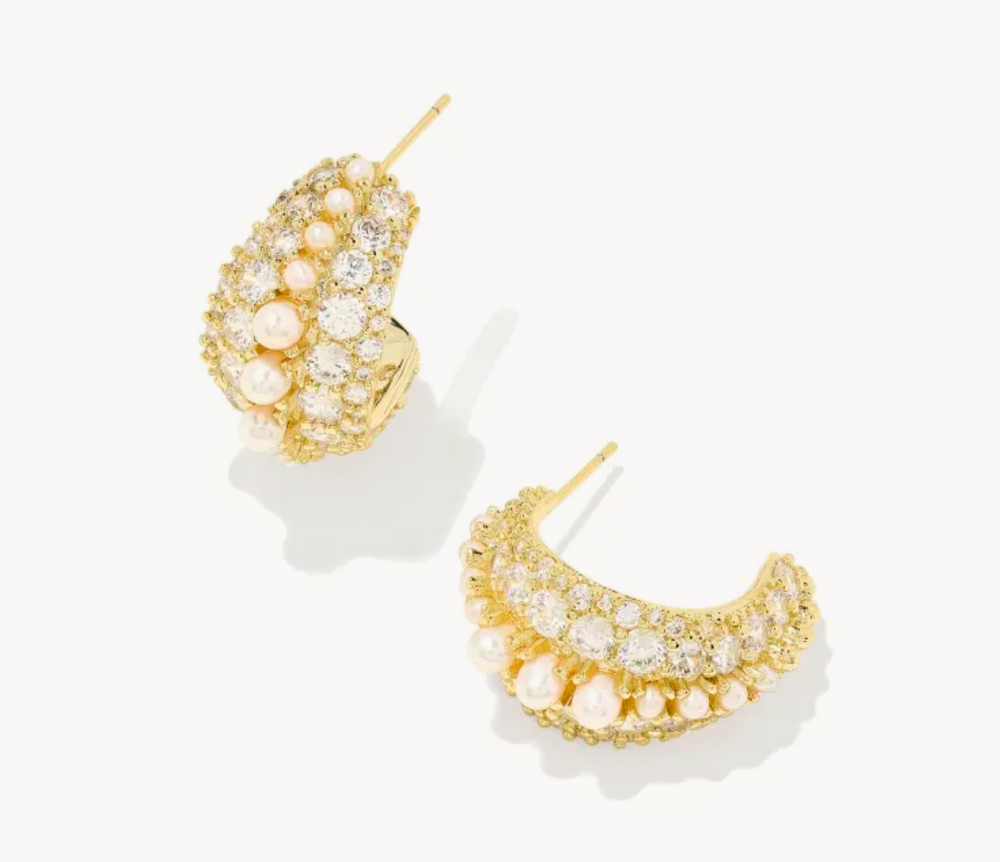 Kendra Scott - Krista Hoop Earrings - Gold White Mix image 0