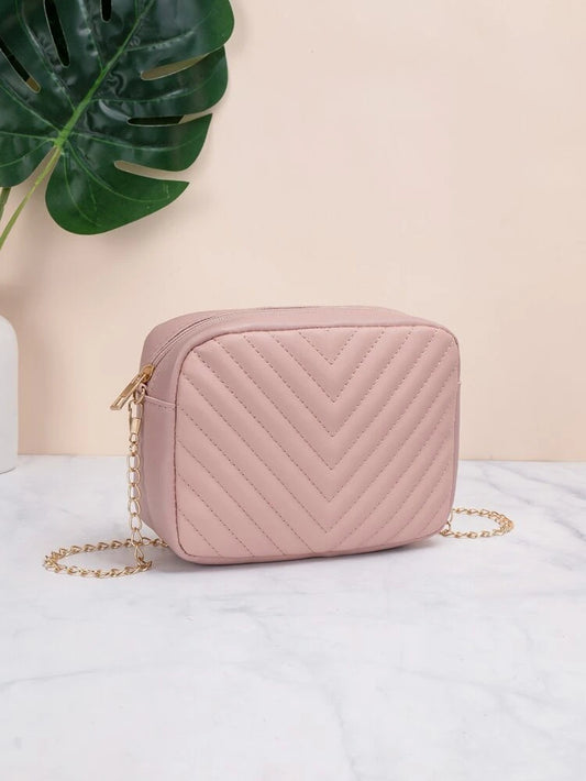 Shein - Mini Chevron Embossed Crossbody Chain Bag image 1