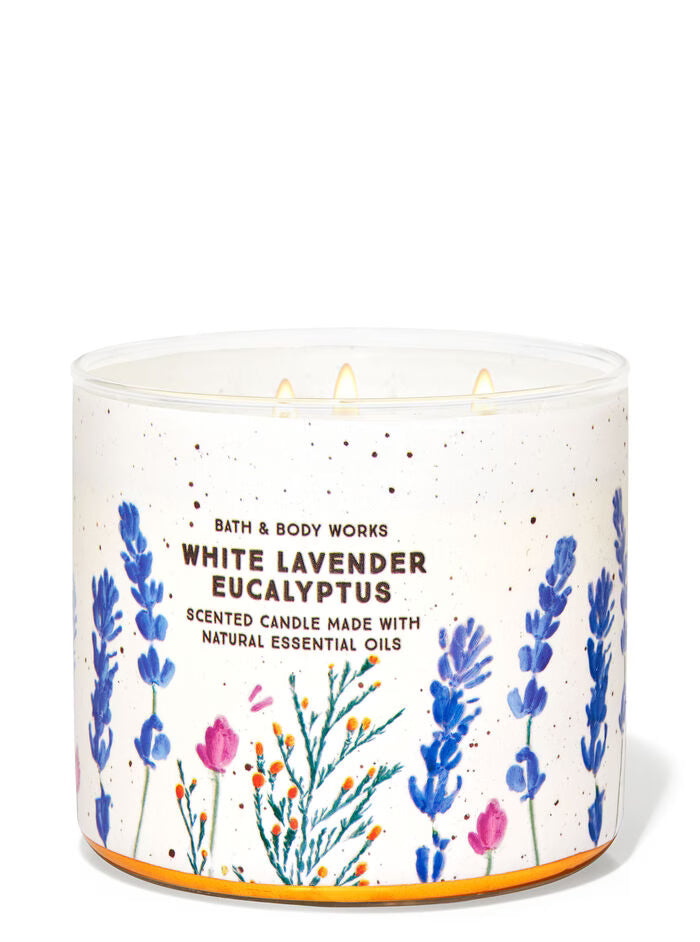Bath and Body Works - White Lavender Eucalyptus 3 wick candle image 0