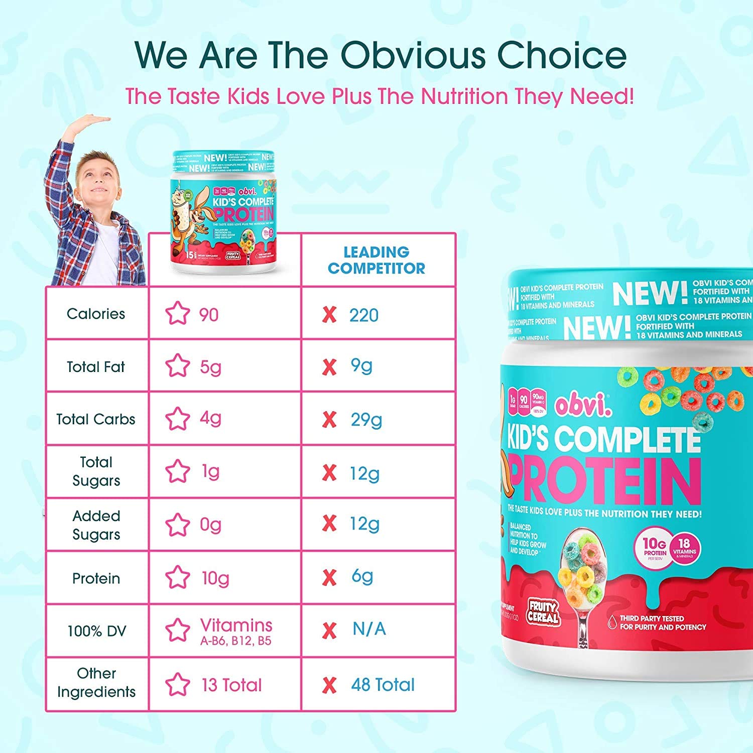 Obvi - Kid's Complete Protein - Cookie Cereal - 309gms image 2