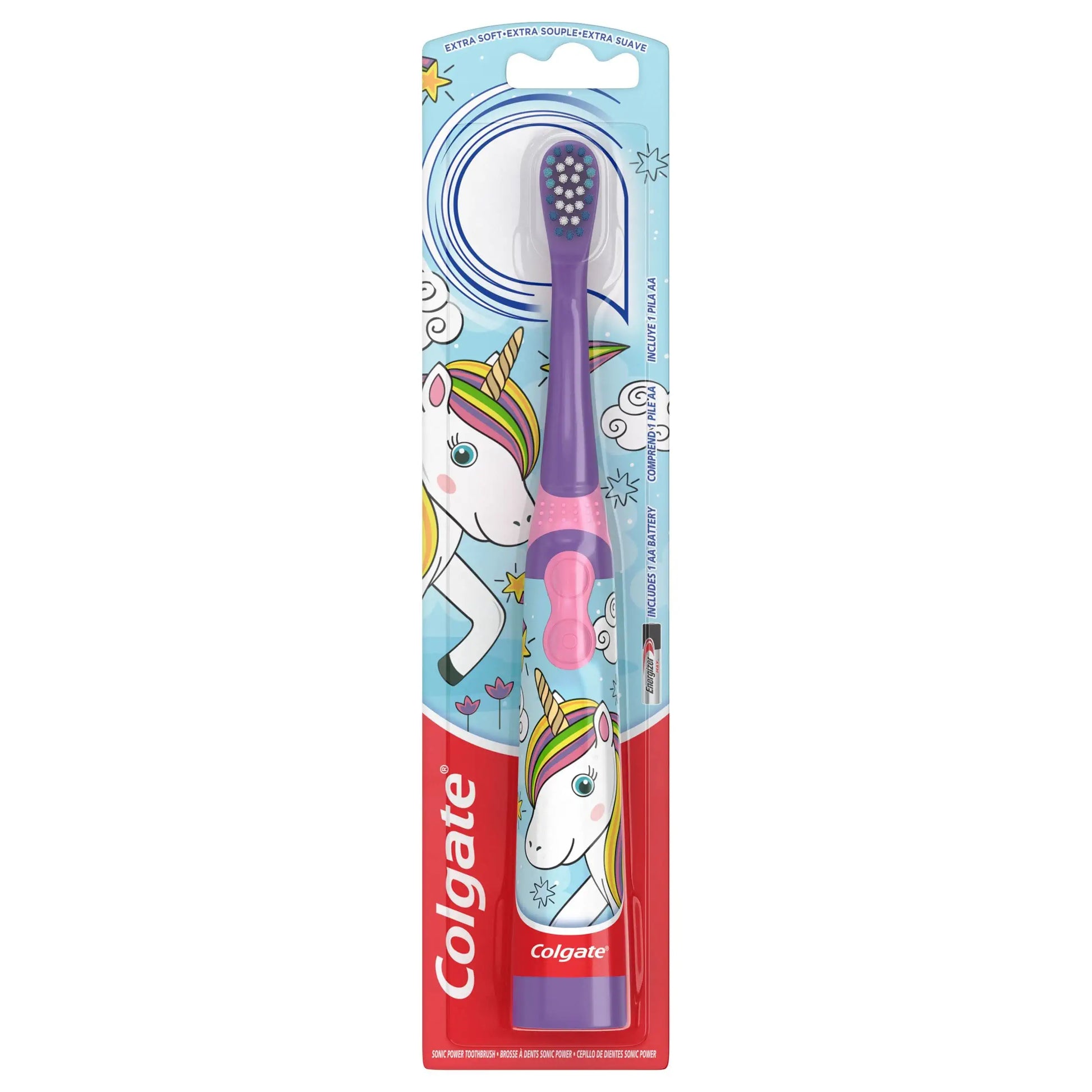 Colgate Battery Operated Electric Toothbrush for Kids Ages 3+, Extra Soft, Unicorn image 0