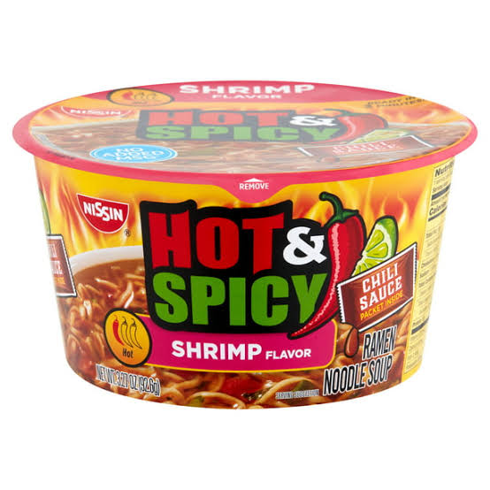 Nissin Bowl Noodles - Hot & Spicy with Shrimp Ramen Noodle Soup image 0