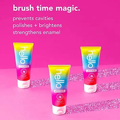 Hello! Unicorn Sparkle Bubble Gum Natural Toothpaste image 3