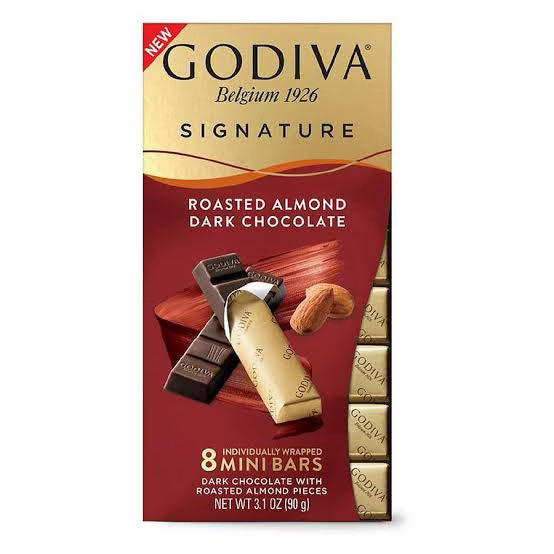 Godiva Signature - Mini Chocolate Bars - Roasted Almond Dark Chocolate image