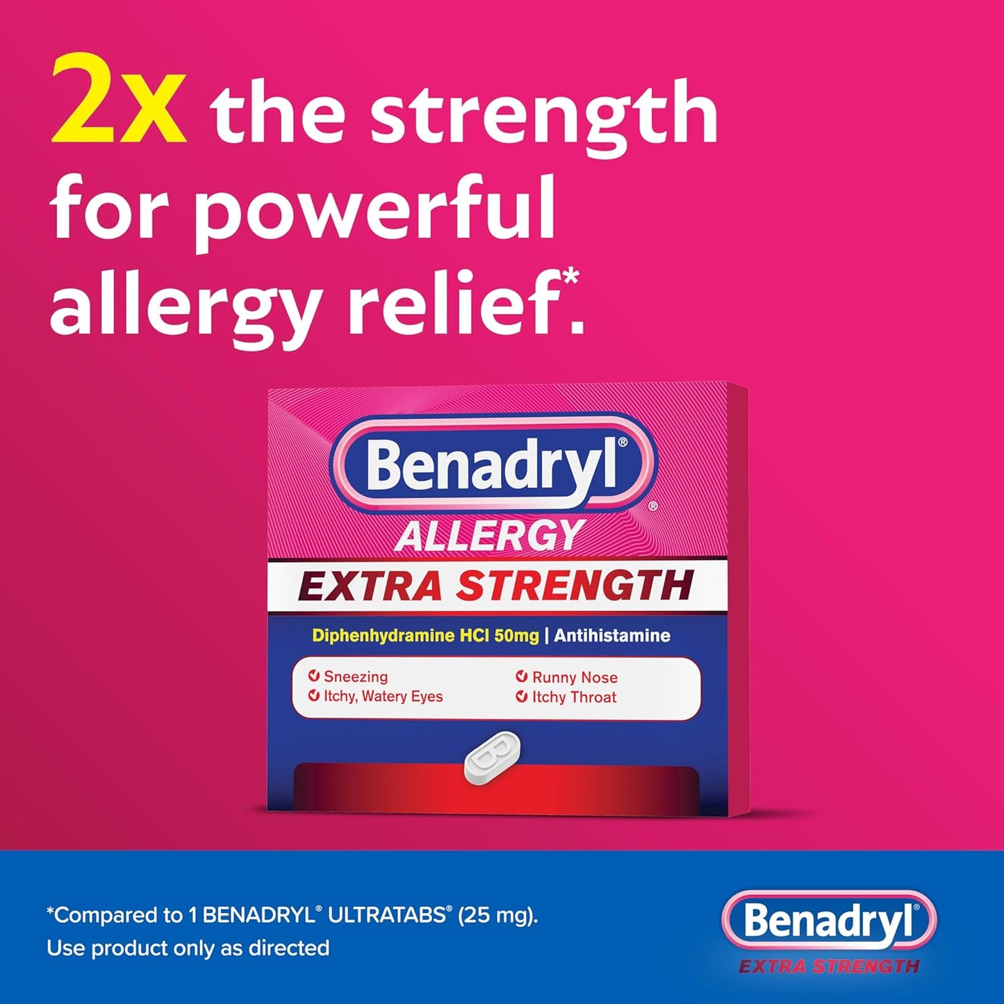 Benadryl - Extra Strength Allergy Relief Medicine, 24 Pack