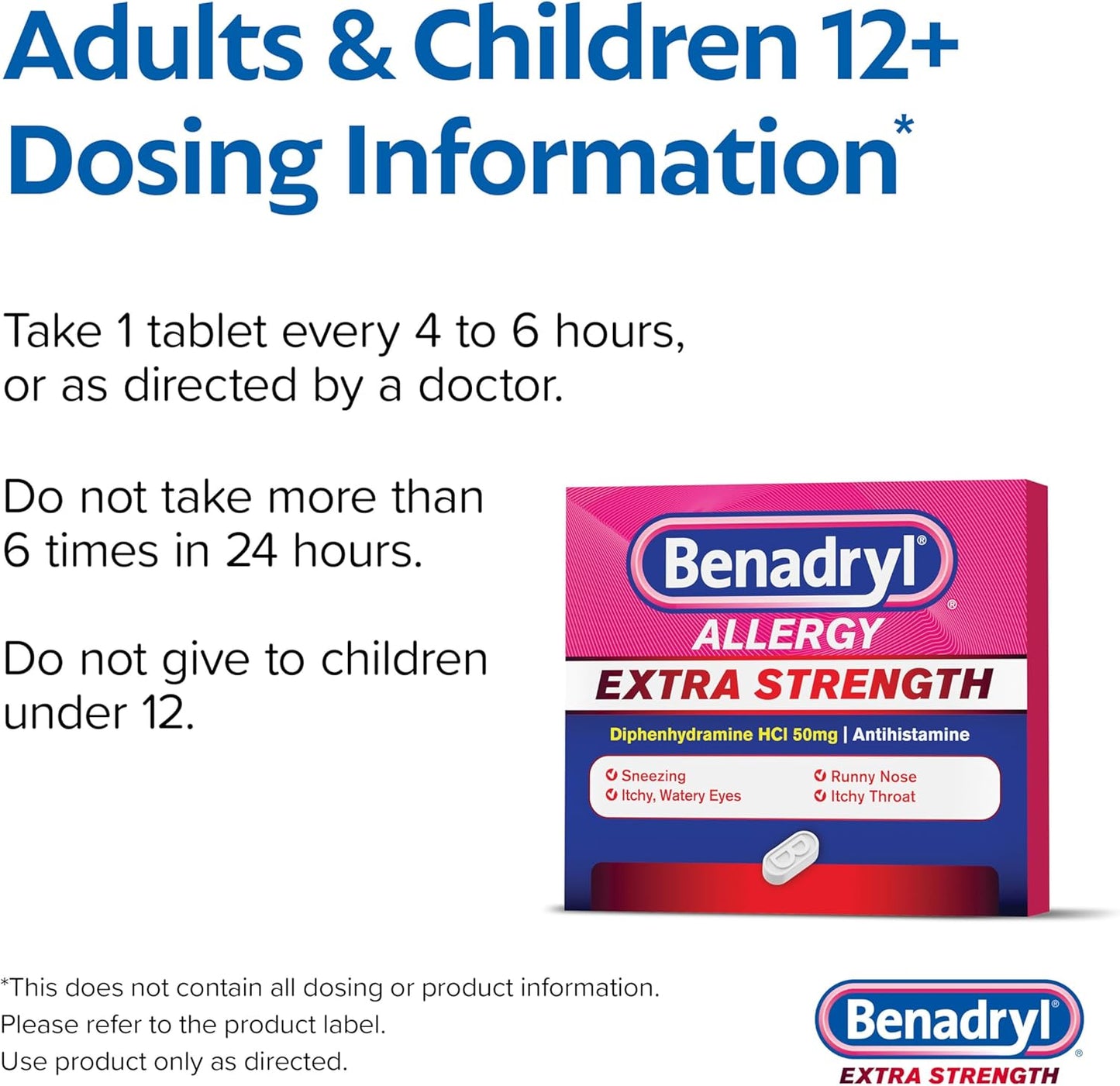 Benadryl - Extra Strength Allergy Relief Medicine, 24 Pack