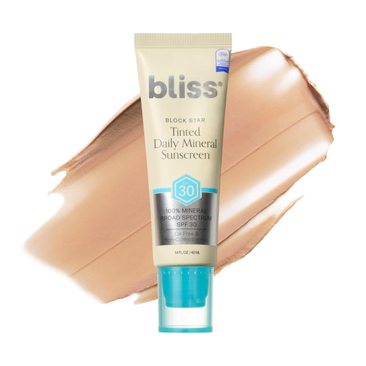 Bliss - Block Star Daily Tinted Mineral Sunscreen with Zinc Oxide, 1.4 fl oz