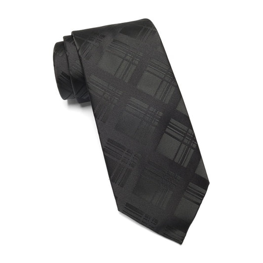 Calvin Klein - Tonal Plaid Tie, Black
