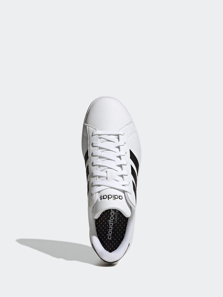 adidas White/Black Grand Court 2.0 Trainers Women Size 10 | Pakistan image 2