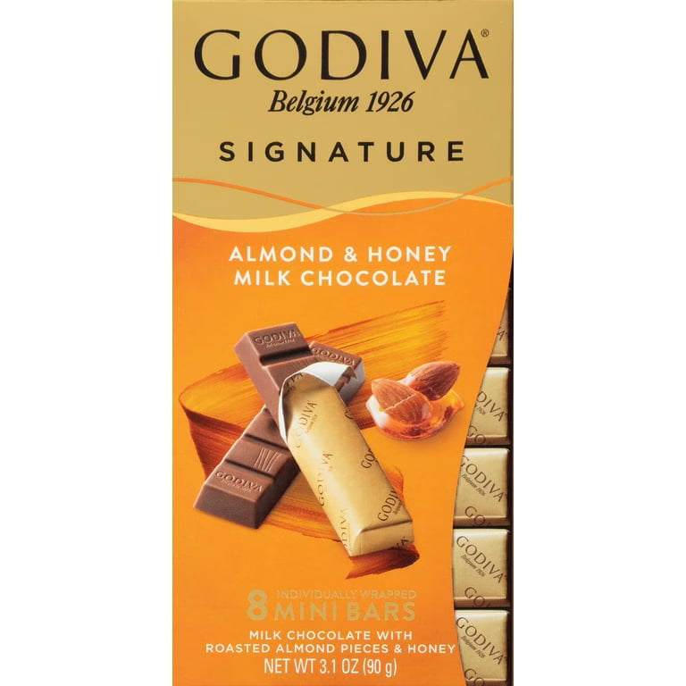 Godiva Signature - Mini Chocolate Bars - Almond & Honey Milk Chocolate image