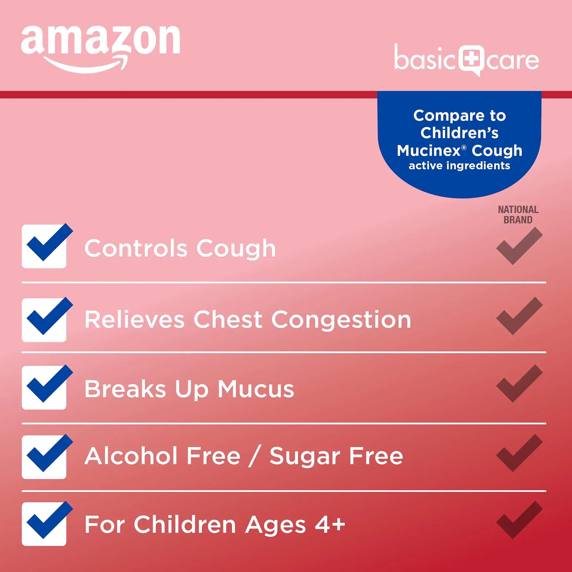 Amazon Basic Care - Children's Mucus Relief - Cough Syrup - 100mg image 1