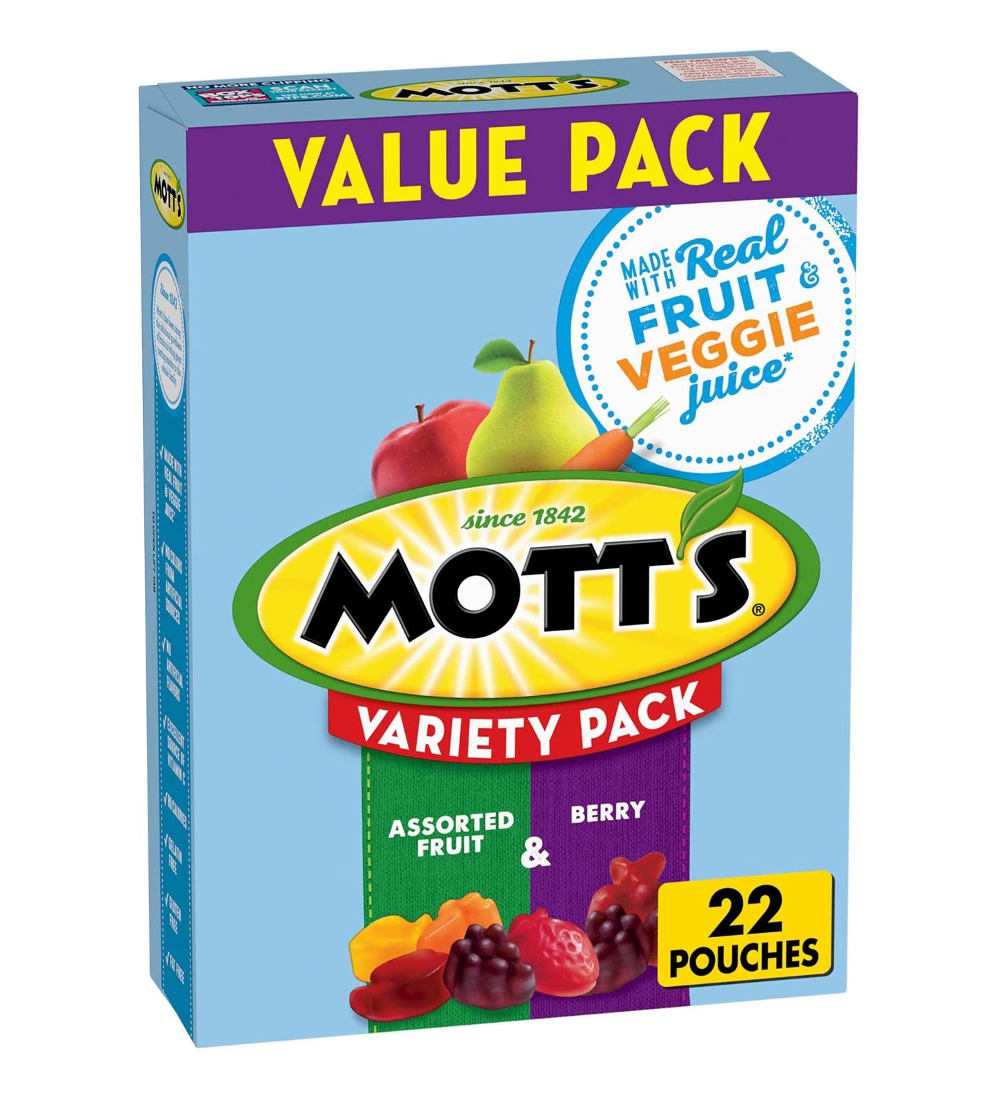 Mott's Fruit Flavored Snacks, Variety Value Pack, Gluten Free, 22 ct image 0