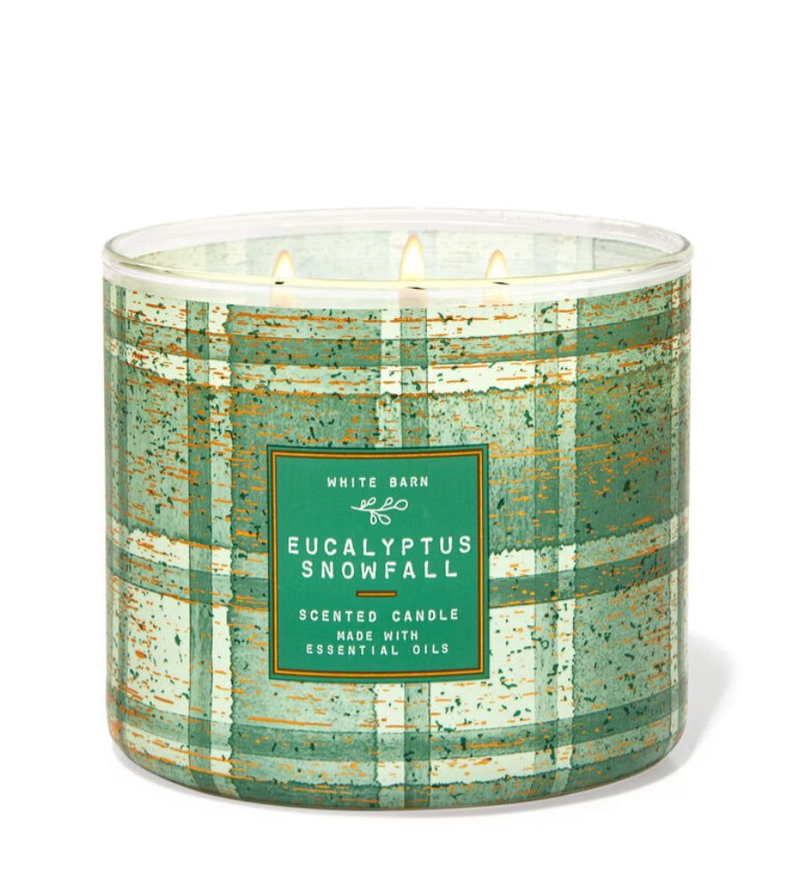 Bath & Body Works - Eucalyptus Snowfall -3 Wick Candle image 0