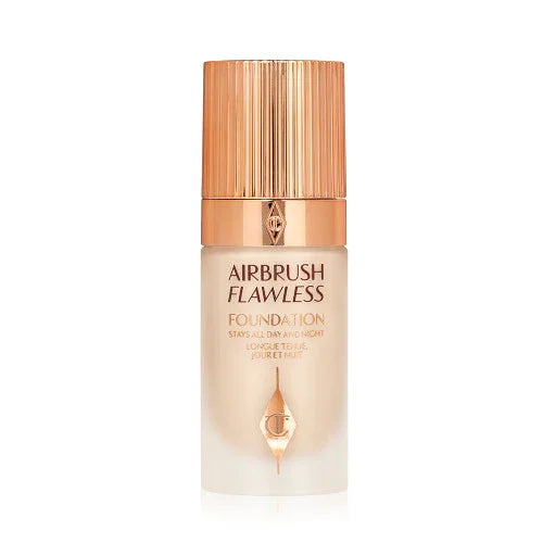 Airbrush Flawless Foundation bottle with gold cap, neutral shade, isolated on white background