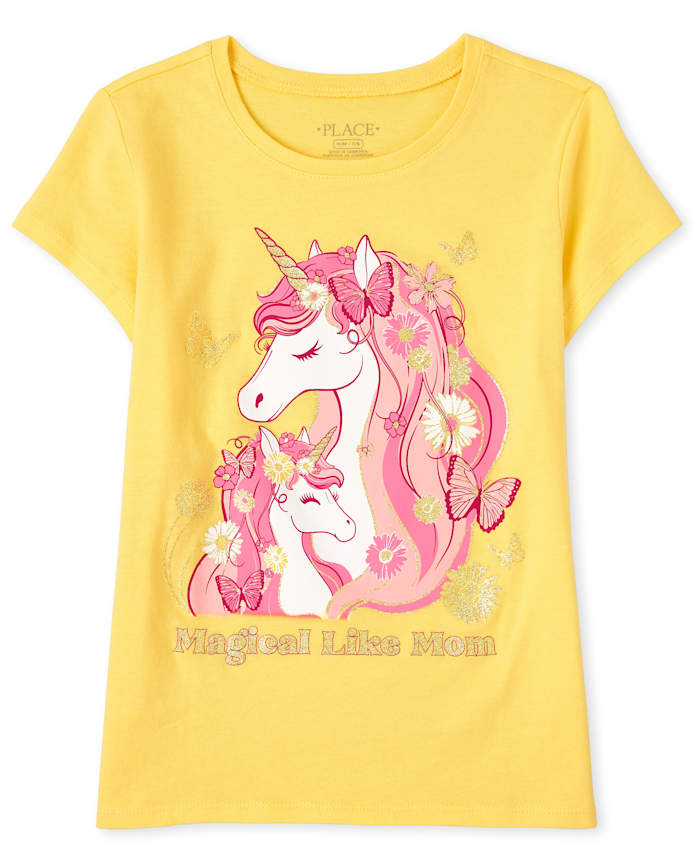 The Children’s Place  Girls Magical Unicorn Graphic Tee - yellow (5/6 Years) | Pakistan image 0